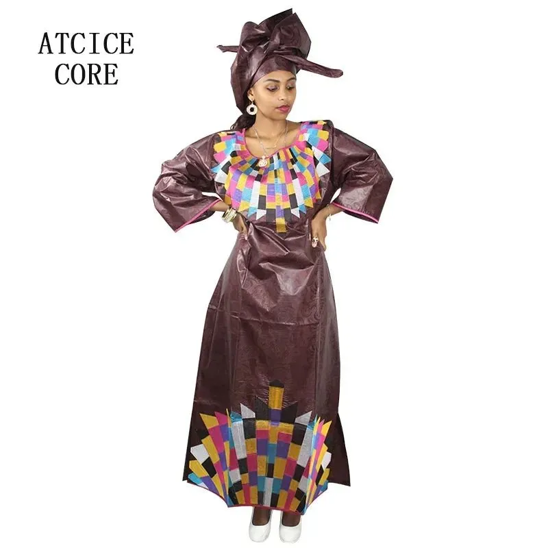 Women's African Dresses: Fashionable New Bazin Riche Embroidery Design