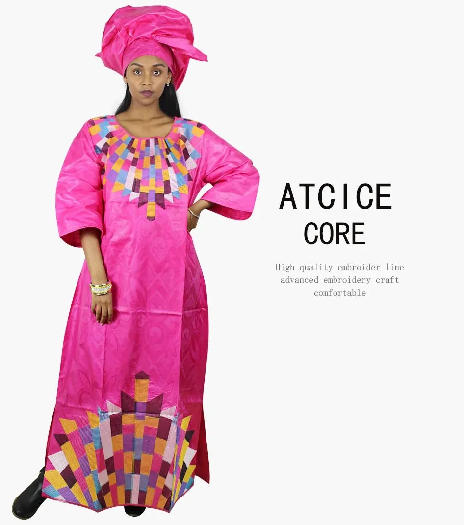 Women's African Dresses: Fashionable New Bazin Riche Embroidery Design