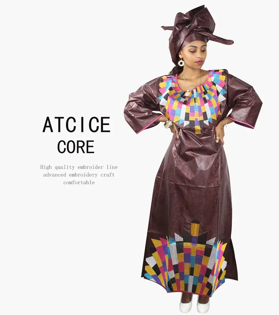 Women's African Dresses: Fashionable New Bazin Riche Embroidery Design