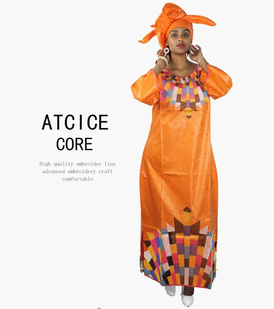 Women's African Dresses: Fashionable New Bazin Riche Embroidery Design