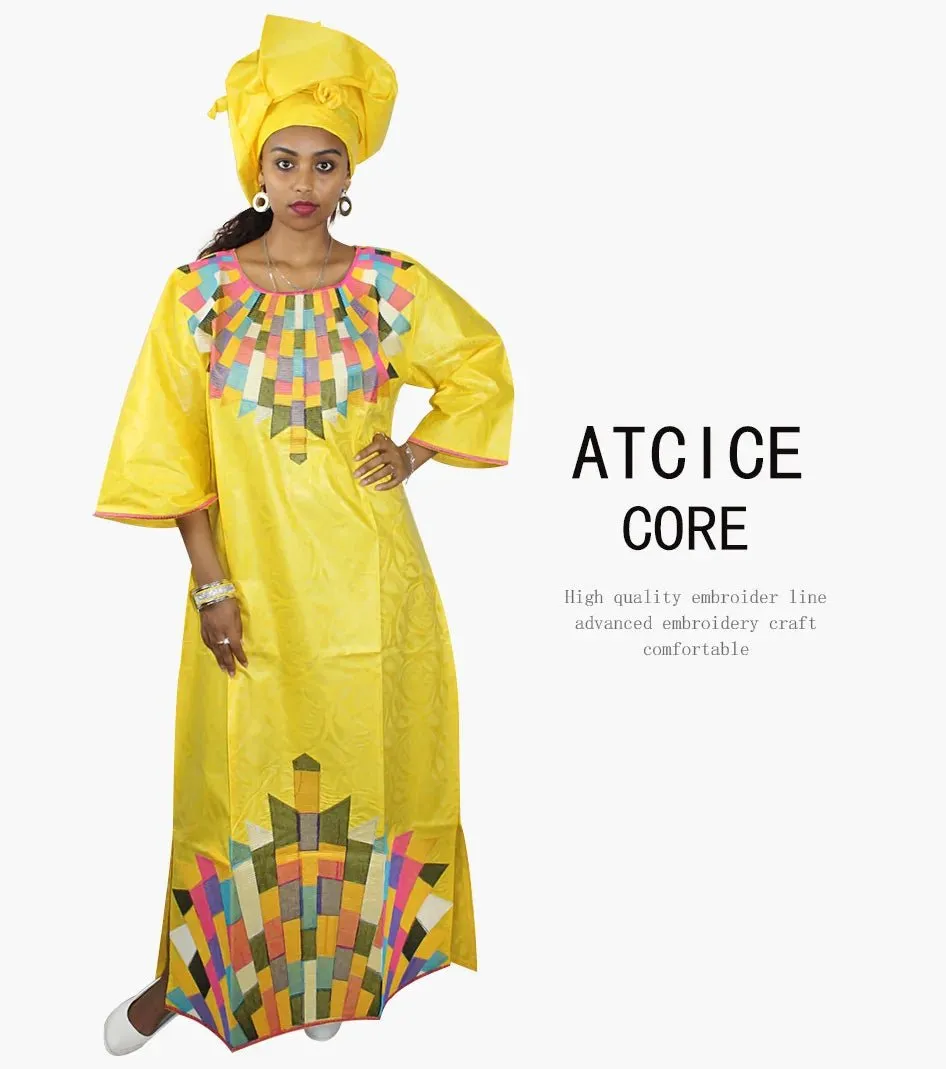 Women's African Dresses: Fashionable New Bazin Riche Embroidery Design