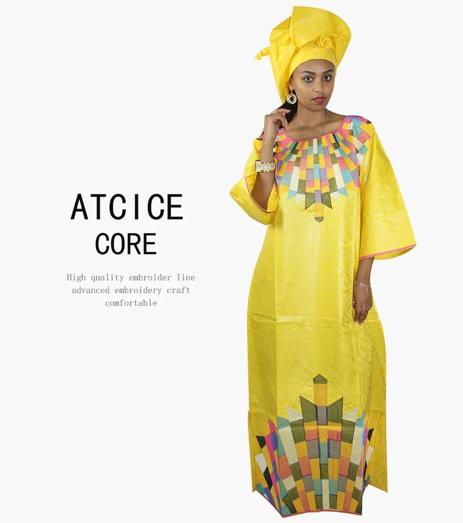Women's African Dresses: Fashionable New Bazin Riche Embroidery Design