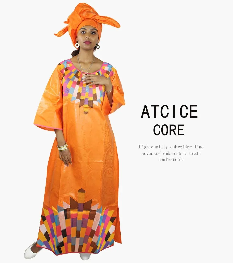 Women's African Dresses: Fashionable New Bazin Riche Embroidery Design