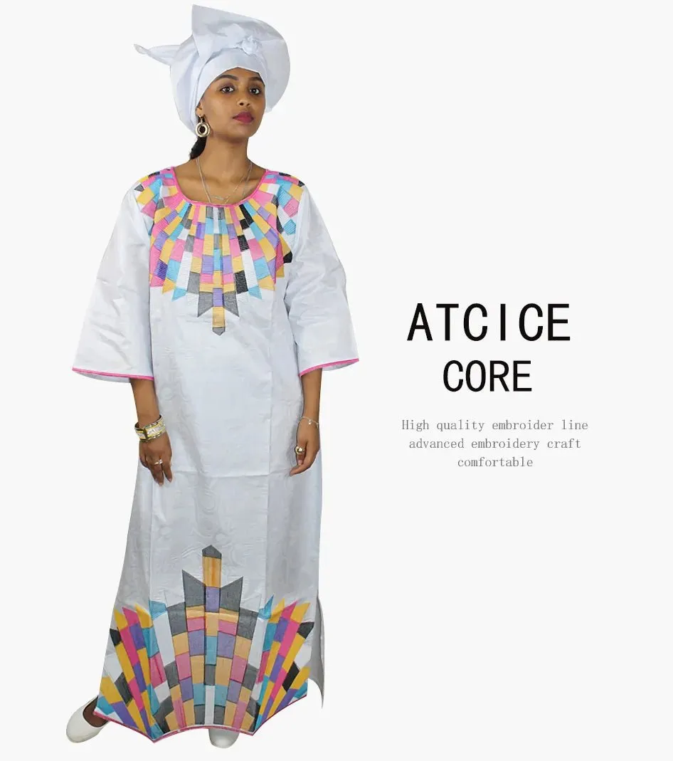 Women's African Dresses: Fashionable New Bazin Riche Embroidery Design